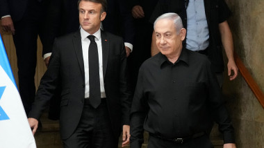 Macron Meets With Netanyahu - Jerusalem, Israel - 24 Oct 2023