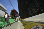 A black screen built to dissuade tourists from taking photos of Mount Fuji in Japan