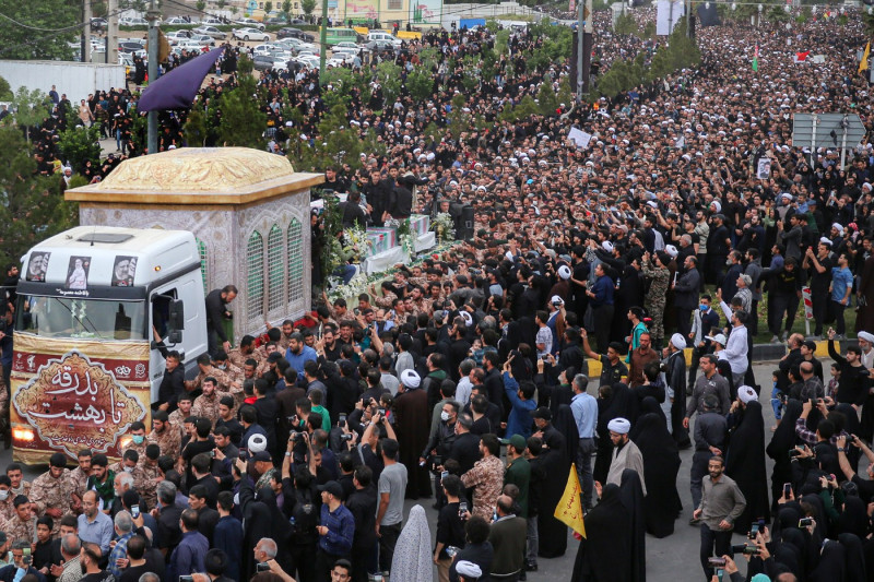 Iran holds funeral processions for late president Ebrahim Raisi in Qom