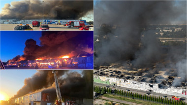 imagini de la incendiul care a distrus cel mai mare centru comercial din Varșovia