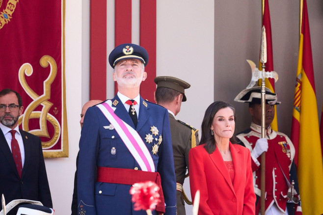 Oviedo. Spain. 25th May 2024, King Felipe VI of Spain, Queen Letizia of Spain attends the Armed Forces Day on May 25, 2024 in Oviedo, Spain Credit: MPG/Alamy Live News