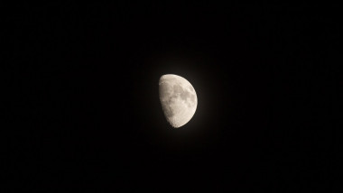 Close up of The Moon in the Night time with Black sky background