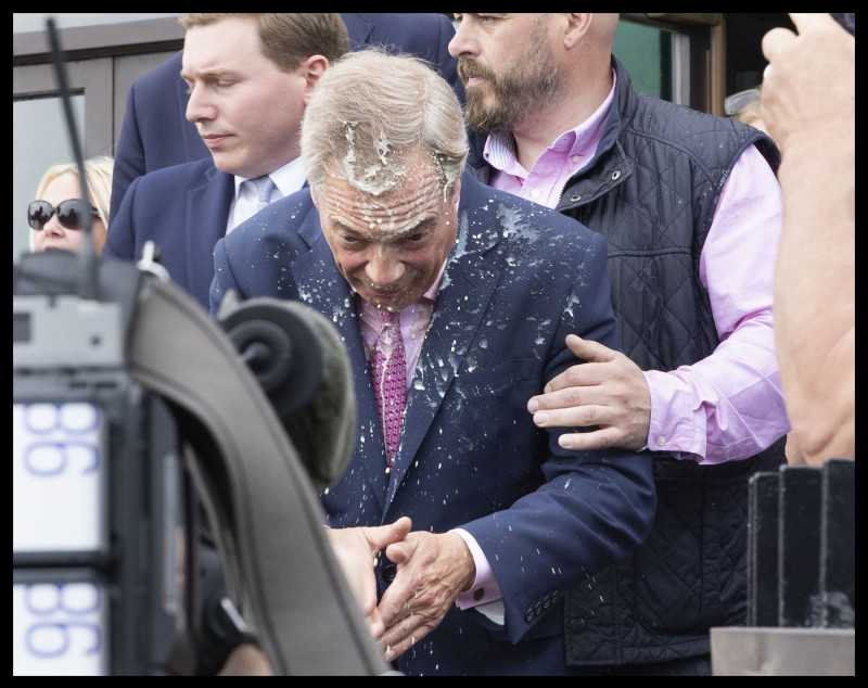 Nigel Farage in Clacton, UK.