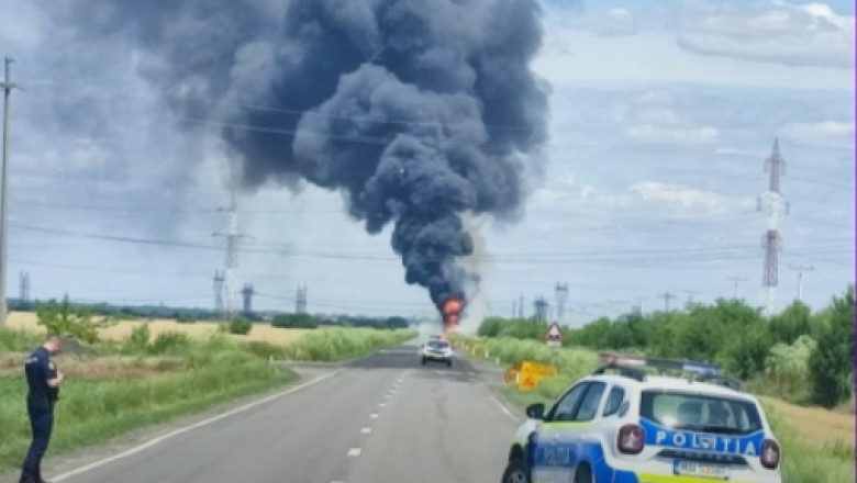 accident intre o cisterna si un autovehicul in braila