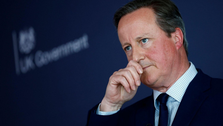 Foreign Secretary Lord David Cameron delivers a speech at the National Cyber Security Centre in London. In his first major speech as Foreign Secretary, Lord Cameron is calling on Britain and its allies to "out-compete, out-cooperate and out-innovate" thei