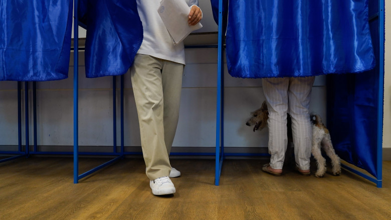 un alegator iese din cabina de vot la alegerile locale 2024