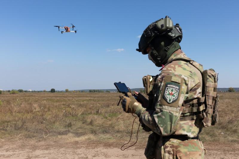 Field tests of THeMIS drone for evacuation from the battlefield in Kyiv, Ukraine - 08 Sept 2022