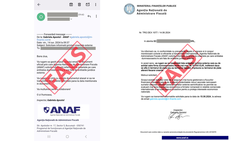 ANAF atrage atenţia cu privire la o nouă serie de mesaje false transmise în numele instituţiei
