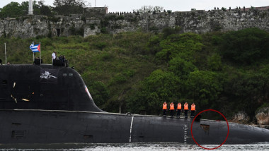 Submarinul rusesc cu propulsie nucleară Kazan a pierdut plăci de pe carenă în drumul spre Cuba