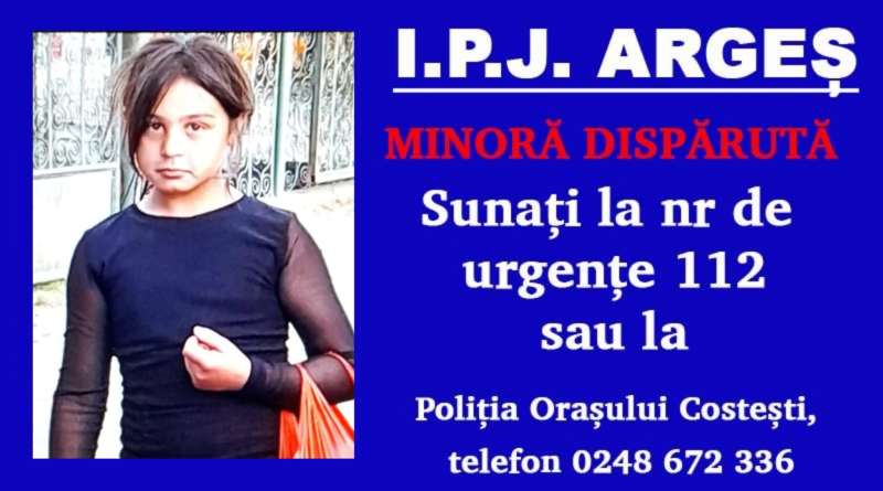 Fata de 9 ani din Argeș, dată dispărută de către mama sa, a fost găsită de polițiști