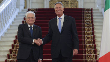 Klaus Iohannis l-a primit pe Sergio Mattarella la Palatul Cotroceni