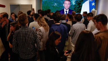 PARIS: Soiree electorale des elections europeennes avec Francois-Xavier Bellamy au siege de Les Republicains