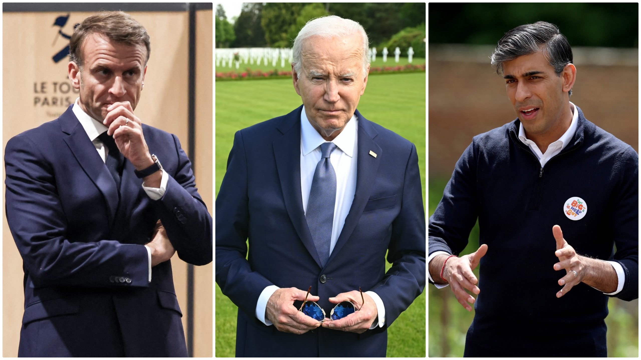 Trei lideri ai lumii sub asediu: Cu ce probleme se confruntă Emmanuel Macron, Joe Biden și Rishi Sunak
