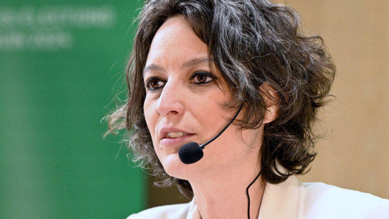 Unknown. 25th Apr, 2024. Melanie Vogel at EELV Marie Toussaint campaign meeting for the forthcoming European elections in Strasbourg, Northeastern France, on April 25, 2024. MEP and head of Europe-Ecologie-Les-Verts (EELV) list for the European elections