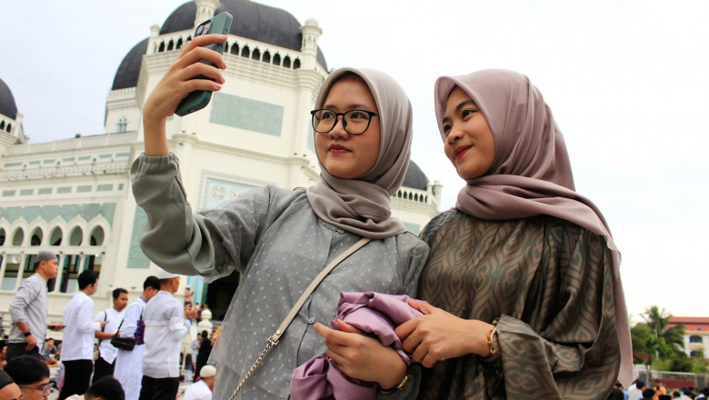 Eid al-Fitr celebration in Medan, Indonesia - 10 Apr 2024