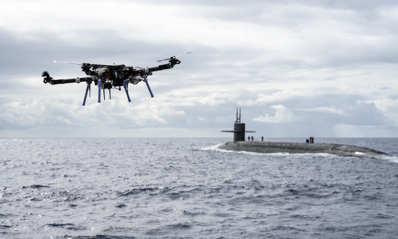 Drone Delivers Payload to USS Henry M. Jackson Submarine