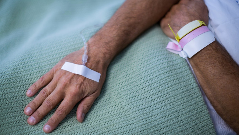 Sick patient getting a treatment