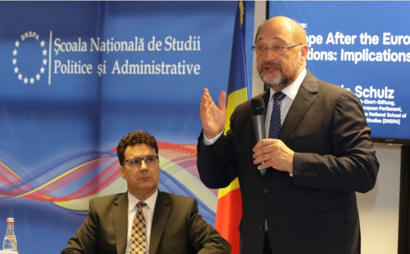 Martin Schulz le-a vorbit studenților de la SNSPA despre perspectivele României în UE după alegerile europarlamentare