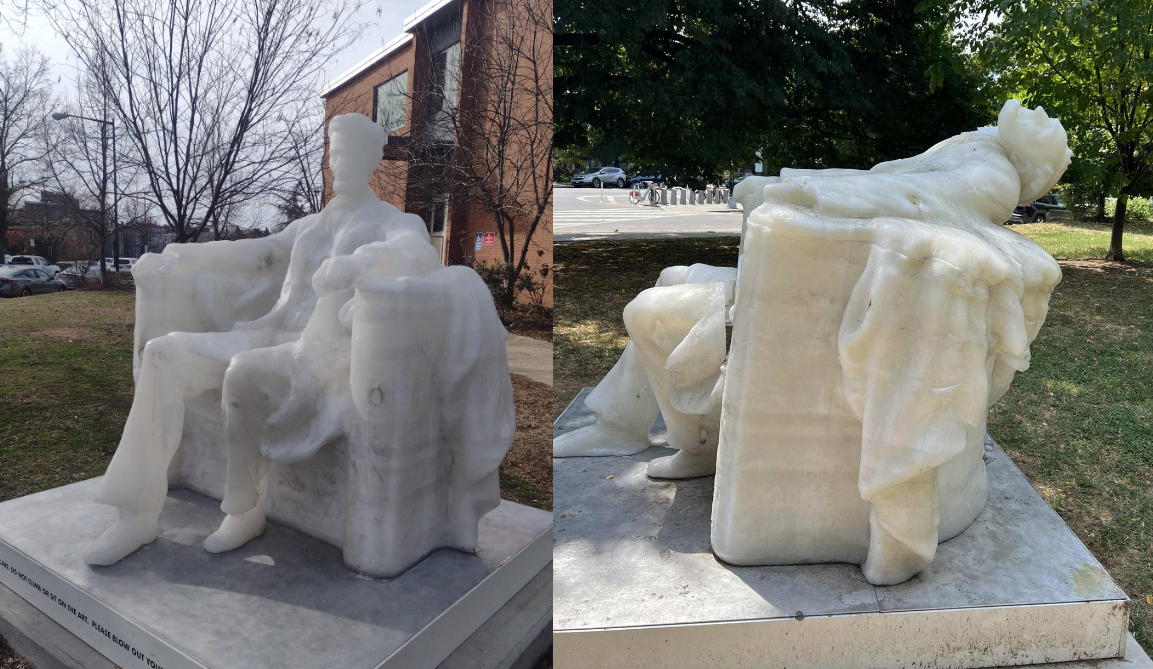 O statuie de ceară a lui Abraham Lincoln s-a topit din cauza căldurii extreme din Washington D.C.
