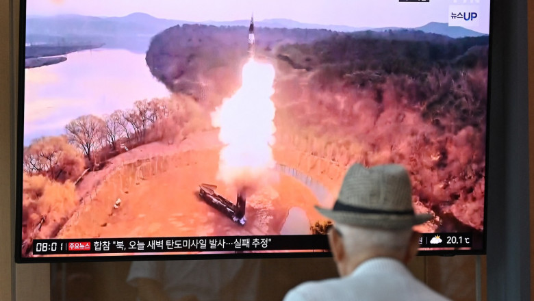 Test balistic în Coreea de Nord.