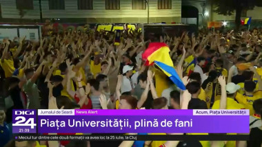 Traficul a fost oprit în Piața Universității din București după reușita României la EURO 2024. Naționala s-a calificat în optimi după 24 de ani și este motiv de mare sărbătoare printre suporteri.