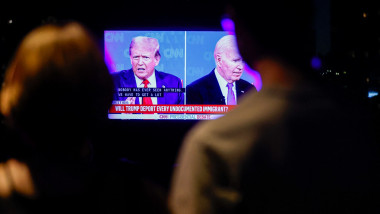 Donald Trump și Joe Biden, înn timpul primei dezbateri televizate dinaintea alegerilor din SUA.