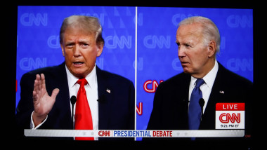 Joe Biden and Donald Trump presidential debate in Atlanta - 28 Jun 2024