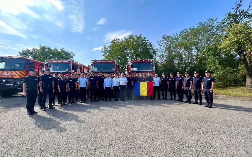 80 de pompieri din România pleacă în Franța cu 8 autospeciale pentru a ajuta la stingerea incendiilor de pădure