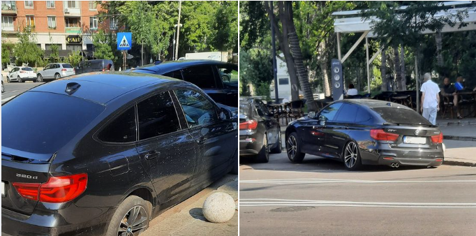 O stradă din Galați a început să se surpe. Un șofer oprit la o cafenea a văzut cum mașina i s-a scufundat într-o groapă apărută brusc