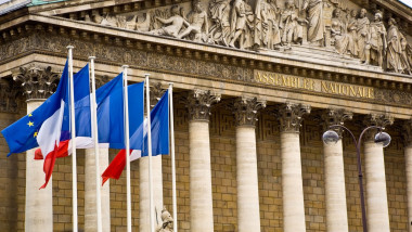 The National Assembly (Assemblee Nationale) building in Paris, France