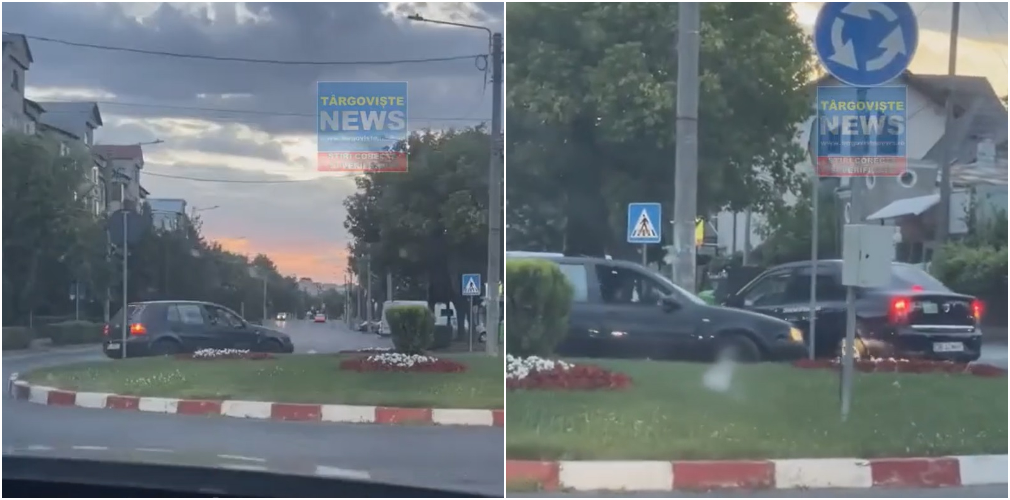 Un șofer începător a rămas fără permis, după ce imaginile în care conduce pe contrasens, într-un sens giratoriu, au devenit virale