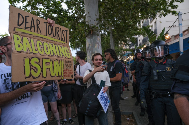 Demonstration for tourism decrease in Barcelona, Spain - 06 Jul 2024