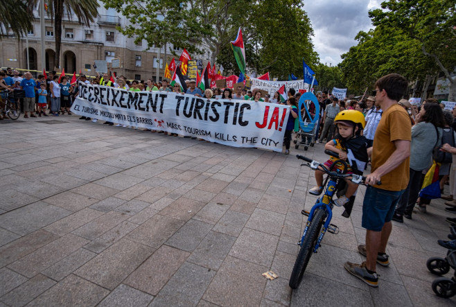 Demonstration for tourism decrease in Barcelona, Spain - 06 Jul 2024