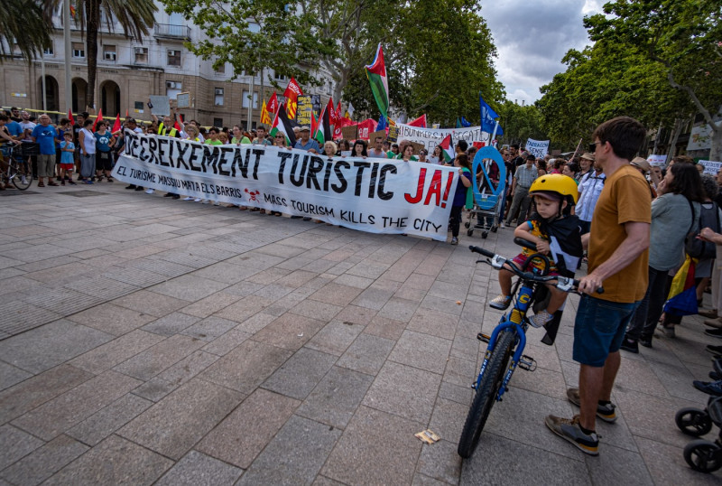 Demonstration for tourism decrease in Barcelona, Spain - 06 Jul 2024