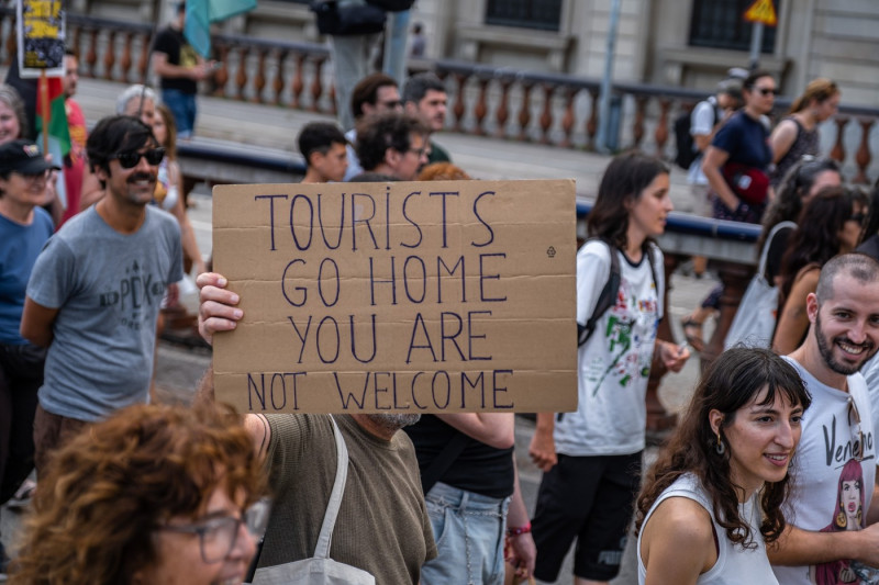 Demonstration for tourism decrease in Barcelona, Spain - 06 Jul 2024