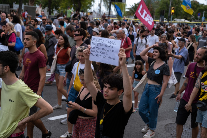 Demonstration for tourism decrease in Barcelona, Spain - 06 Jul 2024