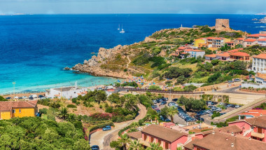 Scenic,Aerial,View,Over,The,Town,Of,Santa,Teresa,Gallura,