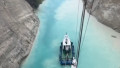 Captură video cu nava-școală Mircea străbătând canalul Corint pe furtună