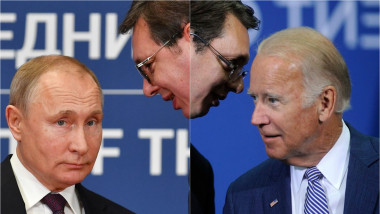 colaj cu Alekansadar Vucic în discuții cu Putin și Biden