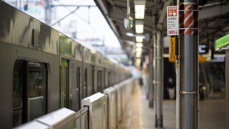 buton de urgență într-o gară din Japonia