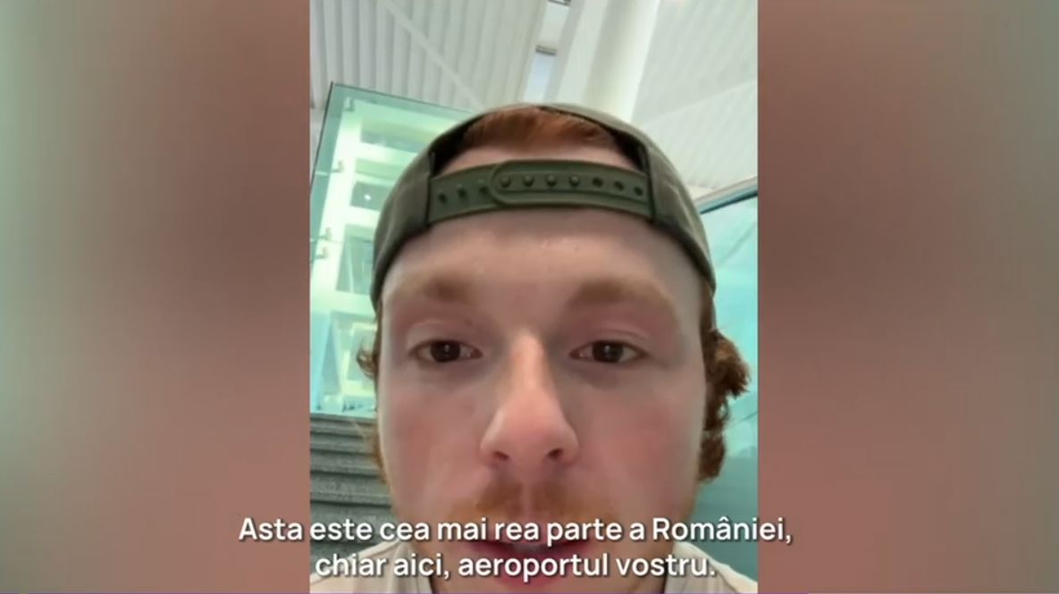 VIDEO „Cel mai prost aeroport din Europa”. Un vlogger american celebru spune că s-a „copt” la 37 de grade pe Otopeni
