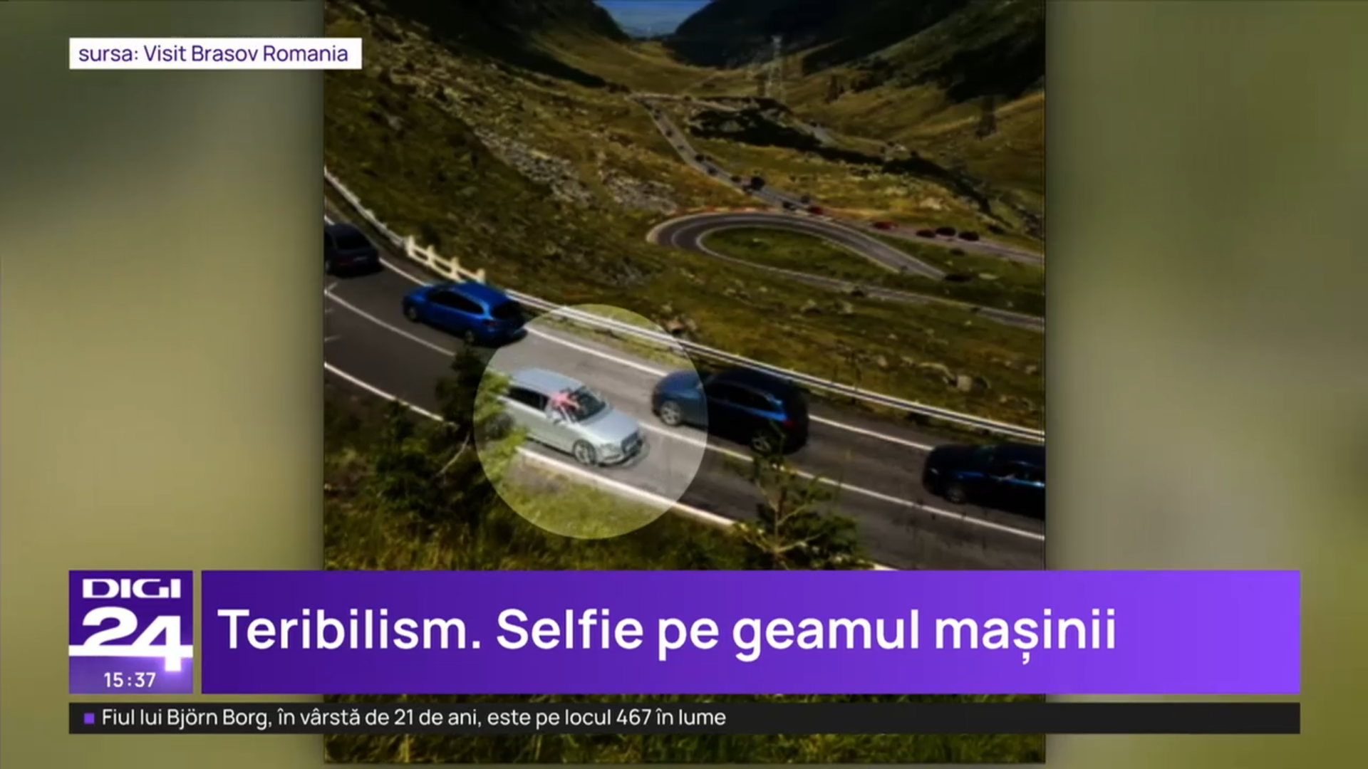 La un pas de-o tragedie pe Transfăgărășan: O femeie și-a făcut selfie pe geamul unei mașini care mergea cu viteză pe serpentine
