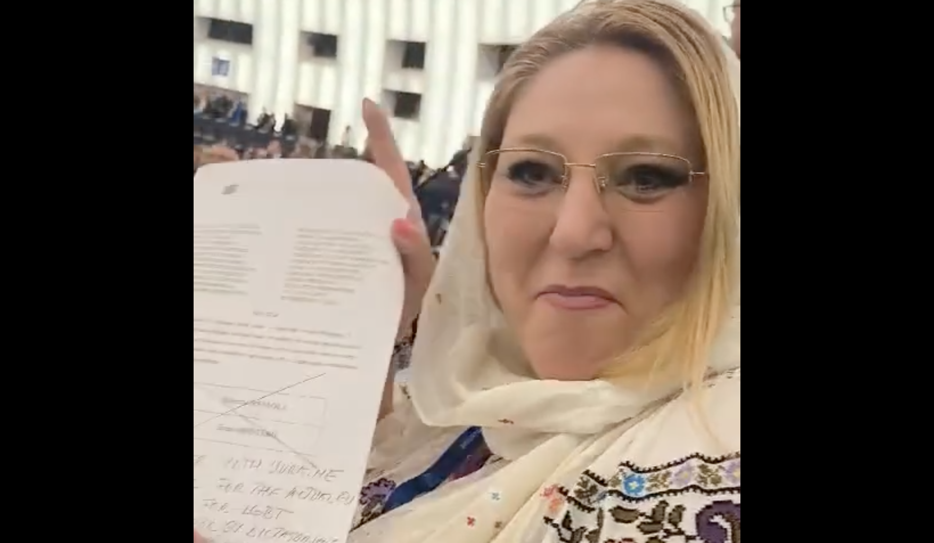 Diana Șoșoacă, primul „live” din Parlamentul European: „Niciodată cu Ucraina. Niciodată pentru LGBT”
