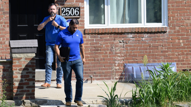 Investigators depart the residence of Thomas Matthew Crooks, the suspected shooter of former President Donald Trump