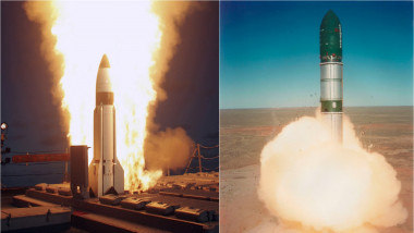rachetă americană și rusească lansate în timpul unor exerciții militare