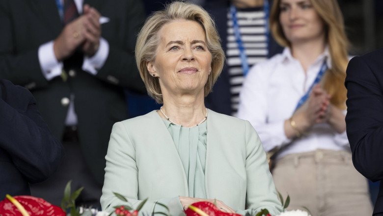 Praesidentin der EU Europaeischen Kommission Ursula VON DER LEYEN (GER) auf der Tribuene beim CHIO in Aachen, Portrait,