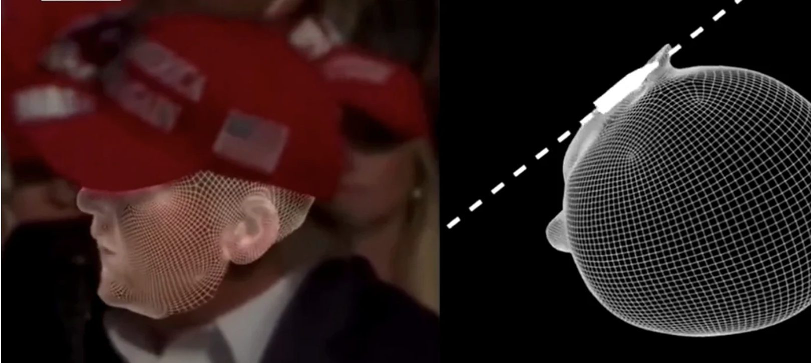 O animație 3D arată cum i-a trecut glonțul pe lângă ureche lui Trump