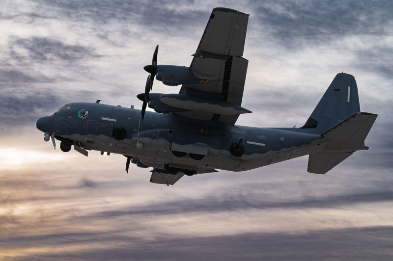 An AC-130J Ghostrider, assigned to the 14th Weapons Squadron, Hurlburt Field Air Force Base Florida, takes off during a U.S. Air Force Weapons School Integration exercise at Nellis AFB, Nevada, Dec. 5, 2022. The U.S. Air Force Weapons School teaches gradu