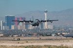 An AC-130J Ghostrider takes off for a Weapons School Integration mission at Nellis Air Force Base, Nevada, May 30, 2024. The USAF Weapons School teach