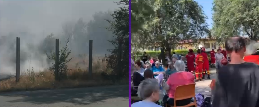 Incendiu puternic de vegetație lângă un azil de bătrâni, în Poarta Albă. A fost activat Planul Roșu de Intervenție